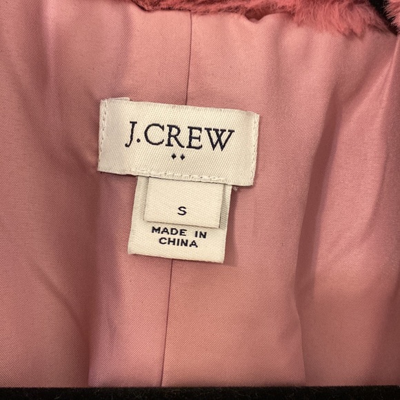 J. Crew Factory Guava Pink Faux Fur Vest - Picture 4 of 5